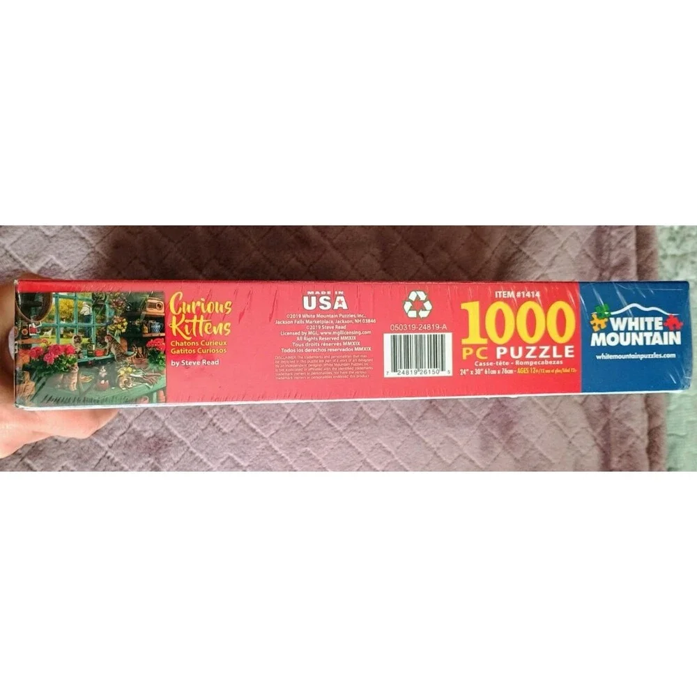White Mountain Curious Kittens 1000 Piece Puzzle by Steve Read #1414 New Sealed